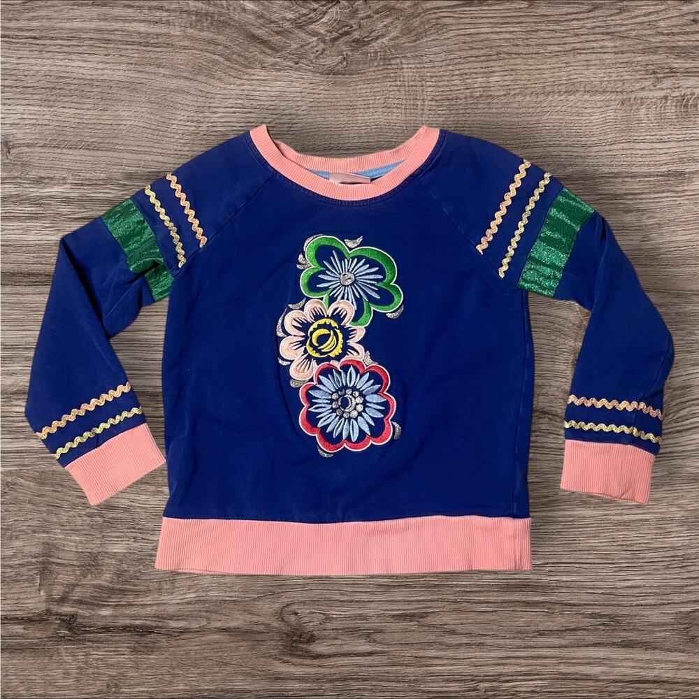 Hanna Andersson Blue Floral Sweater